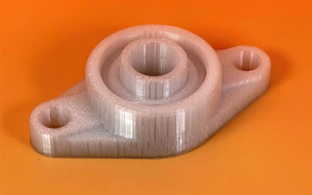 Fusion3 EDGE Sample Print: 3D Printed UCFL 2-Hole Pillow Block Bearing Flange in Polycarbonate